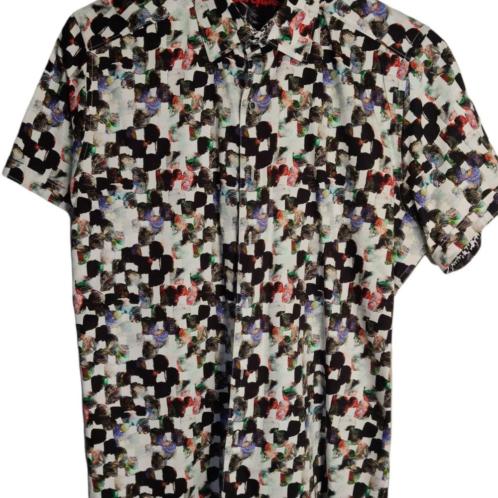 Robert Graham Men's casual short sleeve Dress Shirt M